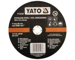 230 Mm Skæreskive Til Rustfri - 1 Stk.