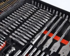 Bits- & Borsæt Med 246 Dele -Værktøj Salgsbutik bits borst med 15 bits og 10 bor til tr staal mur 7