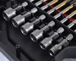 Bits- & Borsæt Med 246 Dele -Værktøj Salgsbutik bits borst med 15 bits og 10 bor til tr staal mur 9