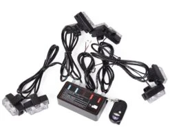 Blitzlys Orange Med 8 Lamper + Fjernbetjening -Værktøj Salgsbutik blitzlys orange med 8 lamper fjernbetjening 2