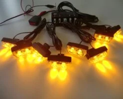 Blitzlys Orange Med 8 Lamper + Fjernbetjening