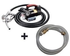 Dieselpumpe - 24 Volt - 1" - Slange + Håndtag + Sugeslange