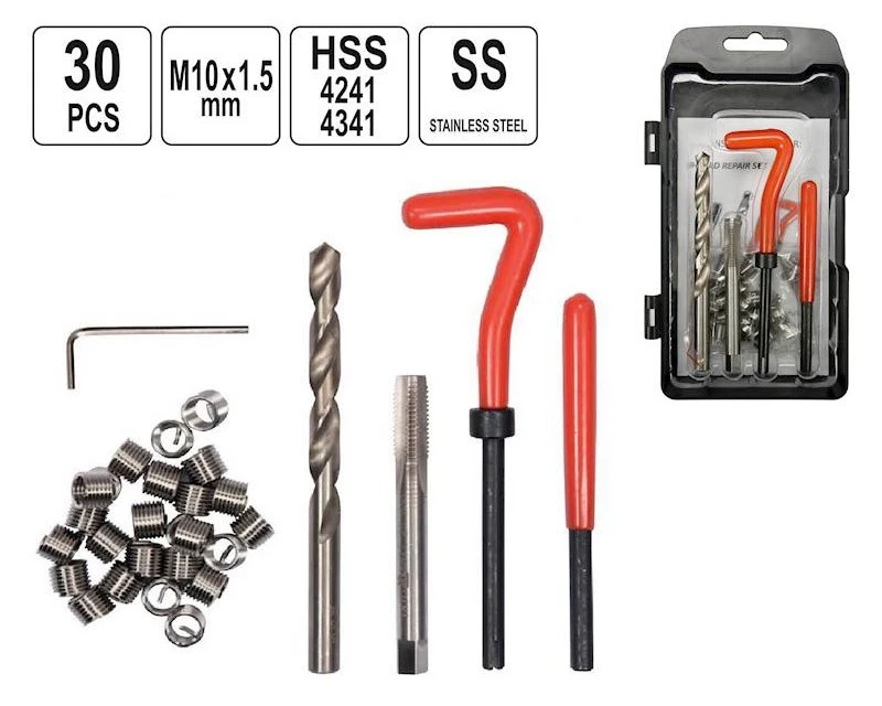 Gevind Reparationssæt M10x1,5 Mm 2 Gevind Reparationssæt M10x1,5 Mm - Billede 2
