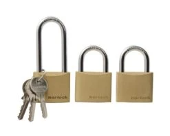 Hængelås 3 Stk. I Messing