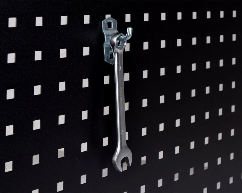 5 Stk. Kroge - Enkelt - 25 Mm - Til Hulplade (10 X 10 Mm) + Værkstedsvogn 2 5 Stk. Kroge - Enkelt - 25 Mm - Til Hulplade (10 X 10 Mm) + Værkstedsvogn - Billede 2