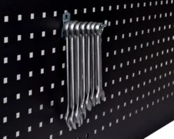 5 Stk. Kroge - Enkelt - 100 Mm - Til Hulplade (10 X 10 Mm) + Værkstedsvogn 4 5 Stk. Kroge - Enkelt - 100 Mm - Til Hulplade (10 X 10 Mm) + Værkstedsvogn -Værktøj Salgsbutik krog enkelt 91mm til hulplade 1
