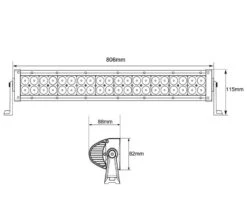 LED Lysbom - 180 Watt - Til Fast Montering - 12/24 Volt -Værktøj Salgsbutik lysbom 180 watt 3