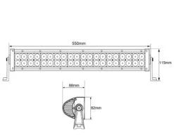 LED Lysbom - 120 Watt - Til Fast Montering - 12/24 Volt -Værktøj Salgsbutik lysbom 72 watt til fast montering 3