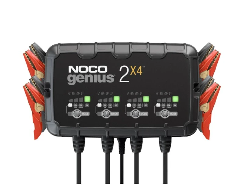 Noco Genius 2X4 Batterilader Til 6 Og 12 Volt - 8000 MA 1 Noco Genius 2X4 Batterilader Til 6 Og 12 Volt - 8000 MA