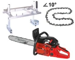 Boyou 20" Kædesav + 24" Mini Savværk + 76 Led Kløvekæde